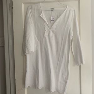 JCrew NWT beach cover up, white linen